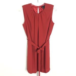 Forever 21 sleeveless rust red lined pleated dress